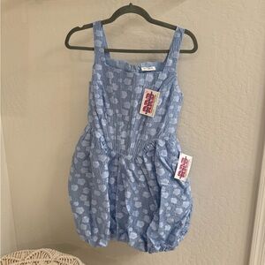 Storia brand blue puff mini dress. New with tags, never worn. Size small.